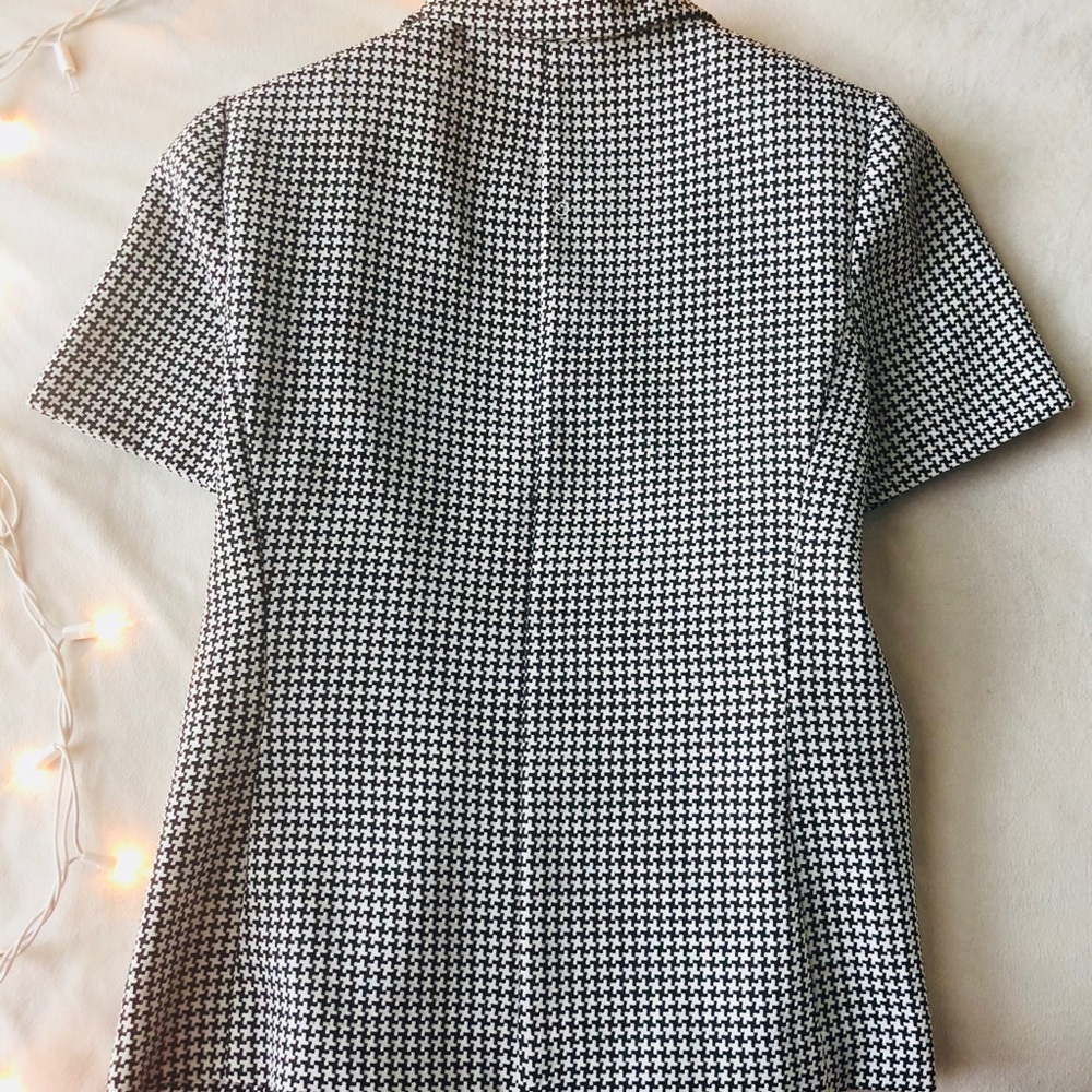 Houndstooth button up blazer b&w short sleeve - Picture 3 of 8